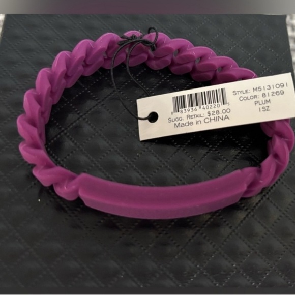 Marc by Marc Jacobs Plum Purple silicone Chain Bracelet $28 MSRP - Picture 3 of 3